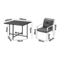 Livsip 5PCS Outdoor Dining Set Black Table Rattan White Chairs - product image 4