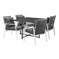 Livsip 5PCS Outdoor Dining Set Black Table Rattan White Chairs - product image 6