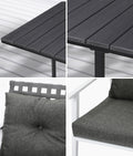 Livsip 5PCS Outdoor Dining Set Black Table Rattan White Chairs - product image 9