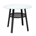 Livsip 90cm Outdoor Dining Table with Storage Shelf Patio Black - product image 2