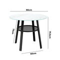 Livsip 90cm Outdoor Dining Table with Storage Shelf Patio Black - product image 4