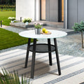 Livsip 90cm Outdoor Dining Table with Storage Shelf Patio Black - product image 8