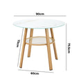 Livsip 90cm Outdoor Dining Table with Storage Shelf Patio Brown - product image 4