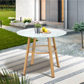 Livsip 90cm Outdoor Dining Table with Storage Shelf Patio Brown - product image 8