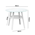 Livsip 90cm Outdoor Dining Table with Storage Shelf Patio White - product image 4