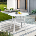 Livsip 90cm Outdoor Dining Table with Storage Shelf Patio White - product image 8