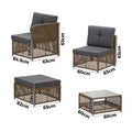 Livsip CORAL 4 Seater Outdoor Wicker Sofa Lounge Set Patio Brown - product image 4