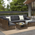 Livsip CORAL 6 Seater Outdoor Wicker Sofa Lounge Set Patio Brown - product image 1