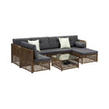 Livsip CORAL 6 Seater Outdoor Wicker Sofa Lounge Set Patio Brown - product image 2