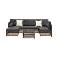 Livsip CORAL 6 Seater Outdoor Wicker Sofa Lounge Set Patio Brown - product image 3