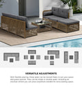 Livsip CORAL 6 Seater Outdoor Wicker Sofa Lounge Set Patio Brown - product image 9