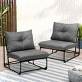 Livsip 2x Outdoor Dining Lounge Chairs Patio Garden Furniture Grey - product image 1
