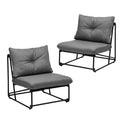 Livsip 2x Outdoor Dining Lounge Chairs Patio Garden Furniture Grey - product image 2