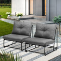 Livsip 2x Outdoor Dining Lounge Chairs Patio Garden Furniture Grey - product image 8