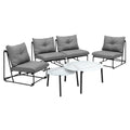 Livsip 6PCS Outdoor Sofa Lounge Set Table and Chairs Patio Grey - product image 2