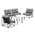 Livsip 6PCS Outdoor Sofa Lounge Set Table and Chairs Patio Grey - product image 5