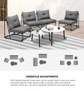 Livsip 6PCS Outdoor Sofa Lounge Set Table and Chairs Patio Grey - product image 9