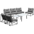 Livsip 8PCS Outdoor Sofa Lounge Set Patio Table and Chairs Grey - product image 2