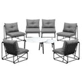 Livsip 8PCS Outdoor Sofa Lounge Set Patio Table and Chairs Grey - product image 7