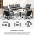 Livsip 8PCS Outdoor Sofa Lounge Set Patio Table and Chairs Grey - product image 9