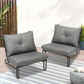 Livsip 2x Outdoor Lounge Chairs with Cushions Patio Garden Grey - product image 1