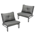 Livsip 2x Outdoor Lounge Chairs with Cushions Patio Garden Grey - product image 2