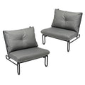 Livsip 2x Outdoor Lounge Chairs with Cushions Patio Garden Grey - product image 7