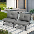 Livsip 2x Outdoor Lounge Chairs with Cushions Patio Garden Grey - product image 8