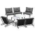 Livsip 8PCS Outdoor Sofa Lounge Set Patio Table and Chairs Grey - product image 5