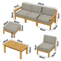 Livsip PLAYA 7PCS Outdoor Sofa Lounge Furniture Set Patio Beige - product image 4