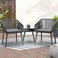 Livsip 3PCS Outdoor Bistro Set Lounge Chairs and Side Table Grey - product image 1