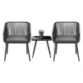 Livsip 3PCS Outdoor Bistro Set Lounge Chairs and Side Table Grey - product image 3
