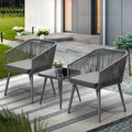 Livsip 3PCS Outdoor Bistro Set Lounge Chairs and Side Table Grey - product image 8