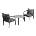 Livsip 3PCS Outdoor Patio Lounge Furniture Set 70cm Coffee Table Grey - product image 2
