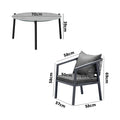 Livsip 3PCS Outdoor Patio Lounge Furniture Set 70cm Coffee Table Grey - product image 4