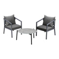 Livsip 3PCS Outdoor Patio Lounge Furniture Set 70cm Coffee Table Grey - product image 5