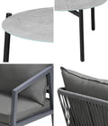 Livsip 3PCS Outdoor Patio Lounge Furniture Set 70cm Coffee Table Grey - product image 9