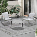 Livsip 3PCS Outdoor Bistro Set Textilene Chairs 70cm Coffee Table Grey - product image 1