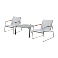 Livsip 3PCS Outdoor Bistro Set Textilene Chairs 70cm Coffee Table Grey - product image 5