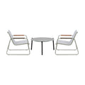 Livsip 3PCS Outdoor Bistro Set Textilene Chairs 70cm Coffee Table Grey - product image 6