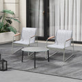 Livsip 3PCS Outdoor Bistro Set Textilene Chairs 70cm Coffee Table Grey - product image 8