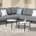 Livsip 50cm Round Marble Effect Coffee Table Metal Base White - product image 8