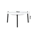 Livsip 70cm Round Marble Effect Coffee Side Table Outdoor White - product image 4