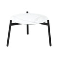 Livsip 70cm Round Marble Effect Coffee Side Table Outdoor White - product image 5
