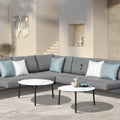 Livsip 70cm Round Marble Effect Coffee Side Table Outdoor White - product image 8