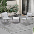 Livsip 3PCS Outdoor Bistro Set Textilene Chairs 50cm Coffee Table White - product image 1