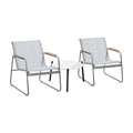 Livsip 3PCS Outdoor Bistro Set Textilene Chairs 50cm Coffee Table White - product image 2