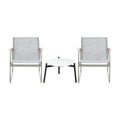 Livsip 3PCS Outdoor Bistro Set Textilene Chairs 50cm Coffee Table White - product image 3