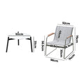 Livsip 3PCS Outdoor Bistro Set Textilene Chairs 50cm Coffee Table White - product image 4