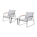 Livsip 3PCS Outdoor Bistro Set Textilene Chairs 50cm Coffee Table White - product image 5